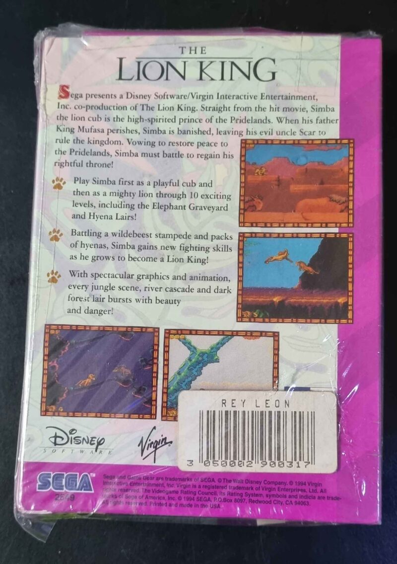 The Lion King | Game Gear Original (Sellado Nuevo) – Museum Games