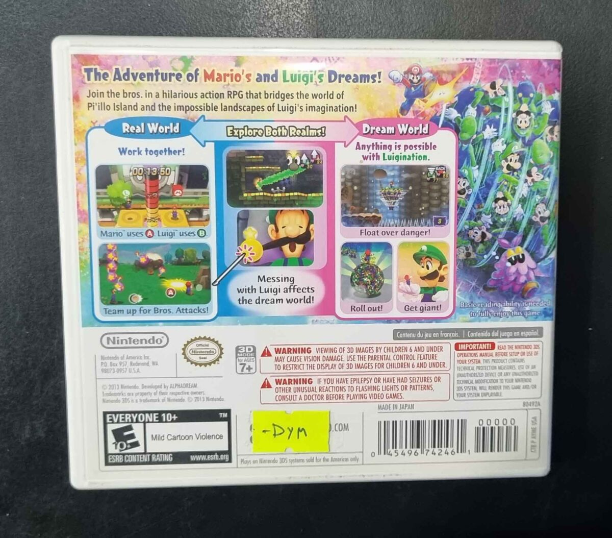nintendo 3ds mario and luigi dream team