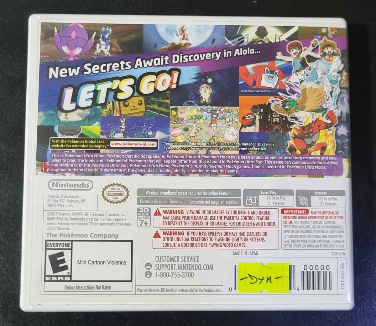 Pokémon Ultra Sun & Ultra Moon Dual Edition – 3DS – UKG Graded 85 Near Mint+