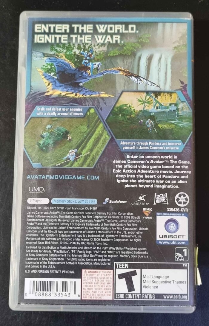 James Camerons Avatar The Game PsP Museum Games