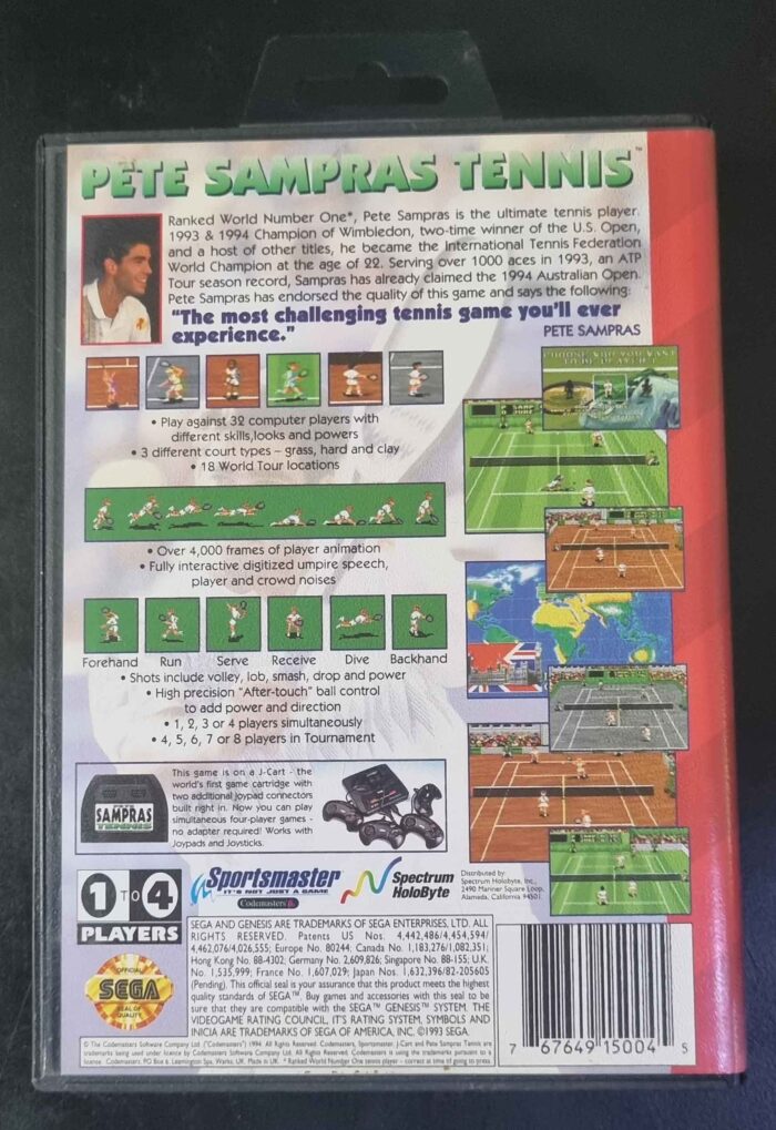 Pete Sampras Tennis | Sega Genesis Original (cib) - Imagen 4