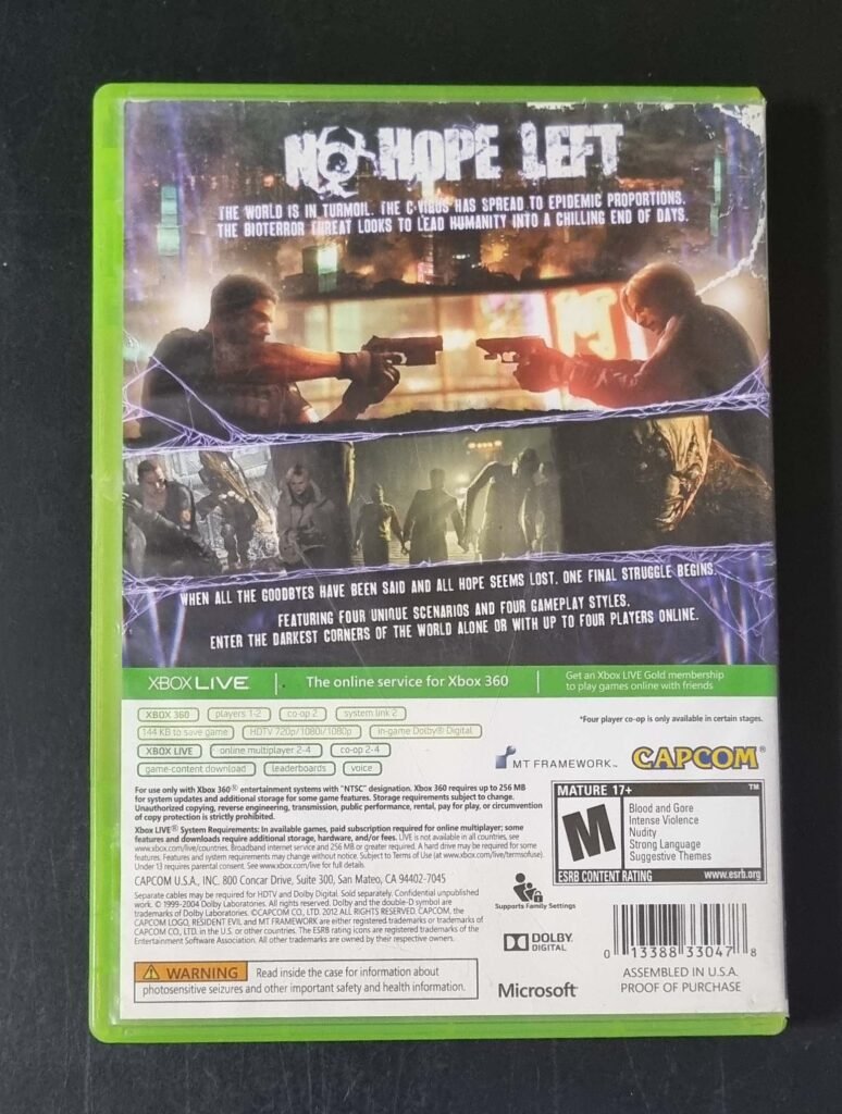 Jeu Xbox 360 Resident Evil 6 - Version PAL Française, Complet En Boîte, Bon état, Fonctionne Parfaitement