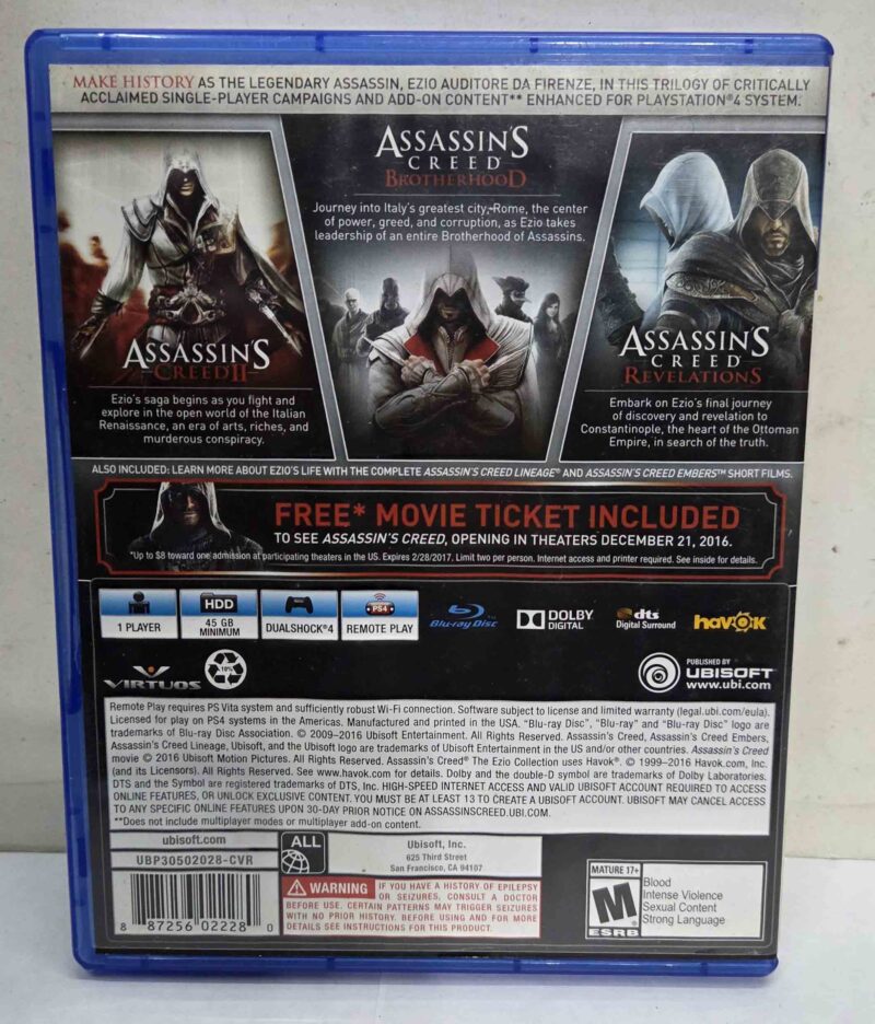 Ubisoft Assassin's Creed, The Ezio Collection PS4