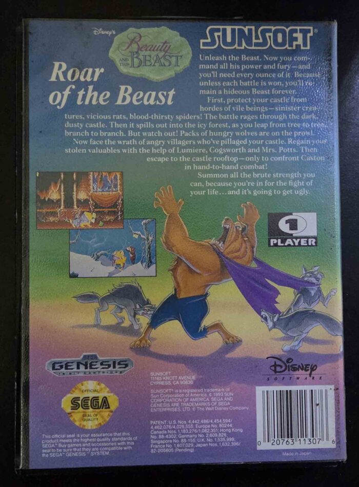 Beauty and the Beast Roar of the Beast | Sega Genesis Original (Cib) - Imagen 3
