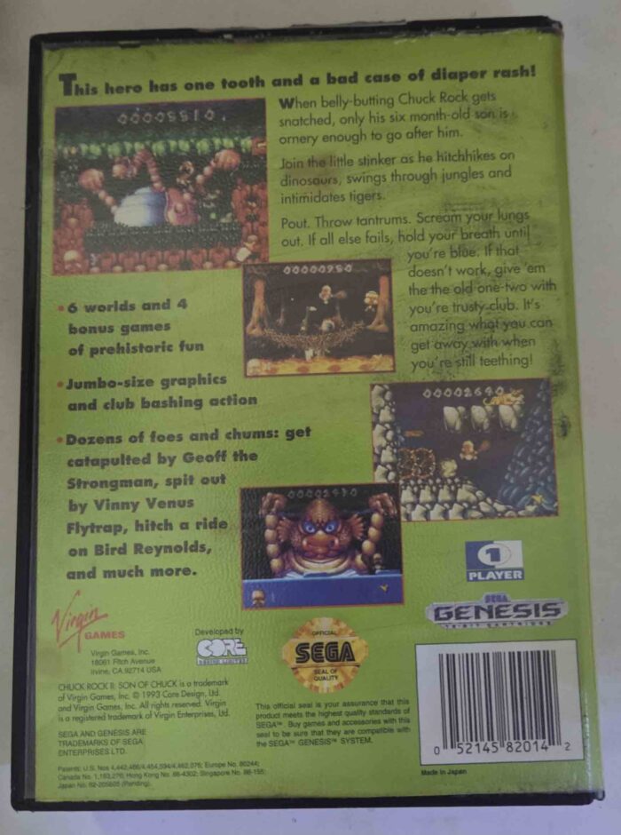 Chuck Rock II Son of Chuck | Sega Genesis Original (Cib) - Imagen 3