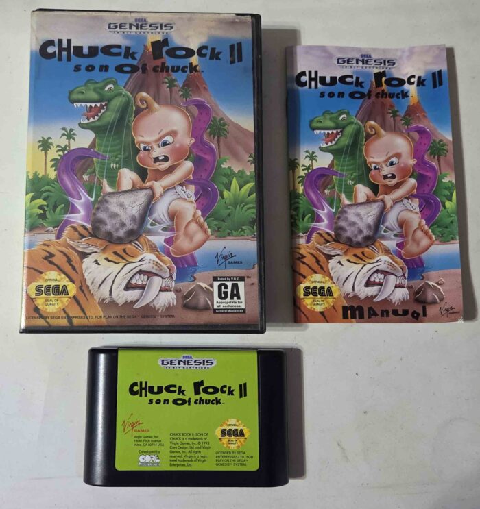 Chuck Rock II Son of Chuck | Sega Genesis Original (Cib)