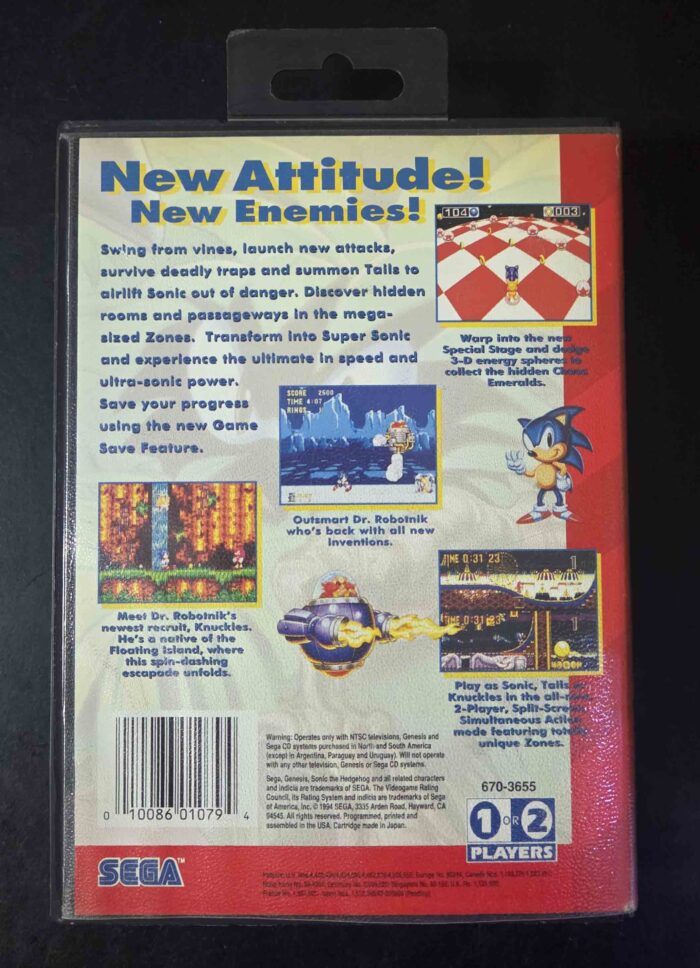 Sonic the Hedgehog 3 | Sega Genesis Original - Imagen 2