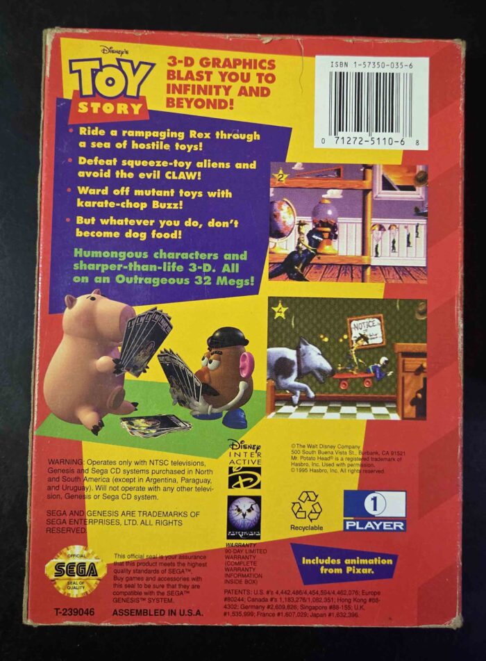 Toy Story | Sega Genesis Original - Imagen 2