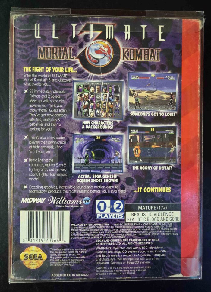 Ultimate Mortal Kombat 3 | Sega Genesis Original - Imagen 2
