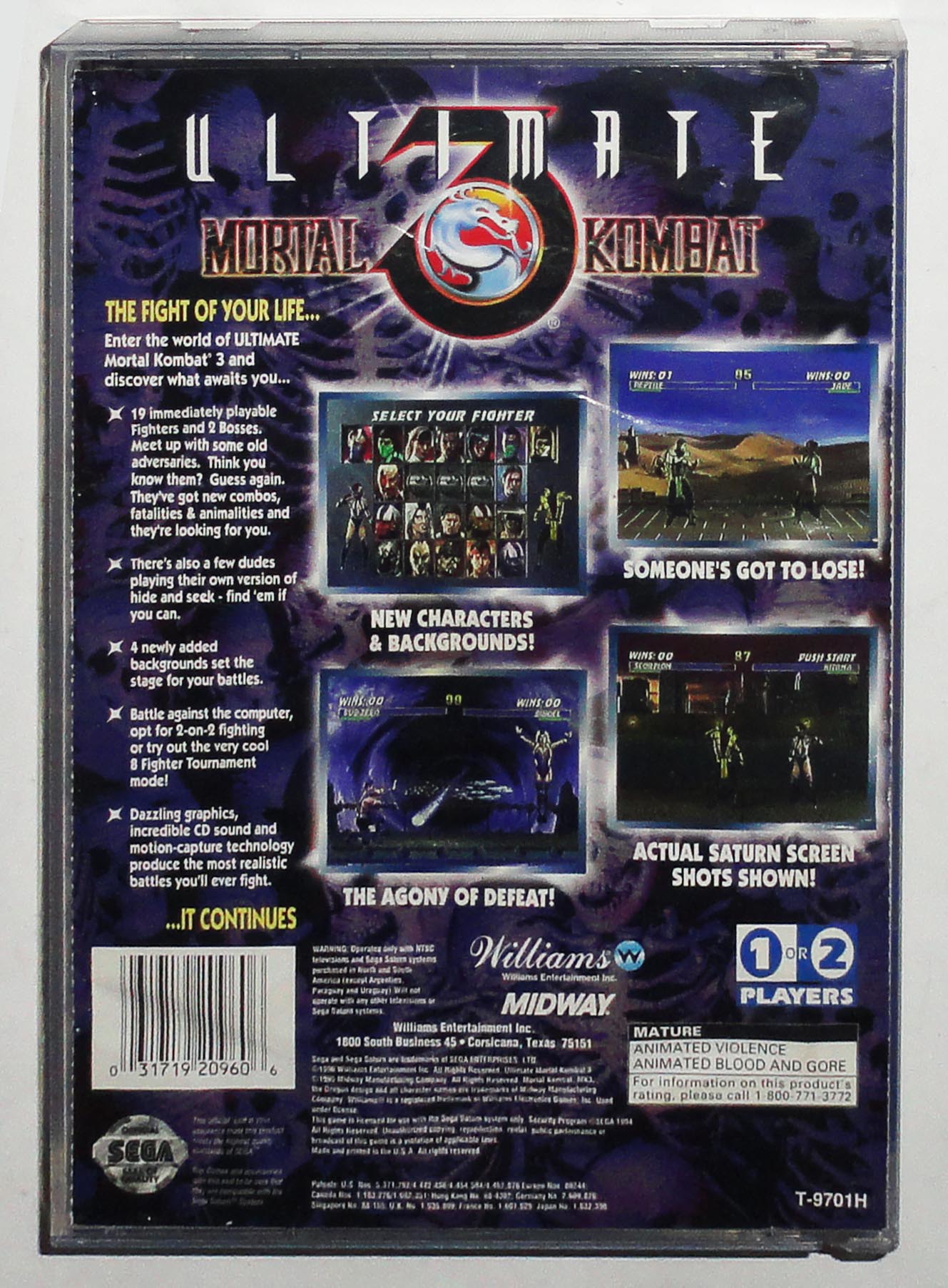 Ultimate Mortal Kombat 3 Sega Saturn Original Usa Completo - Imagen 6