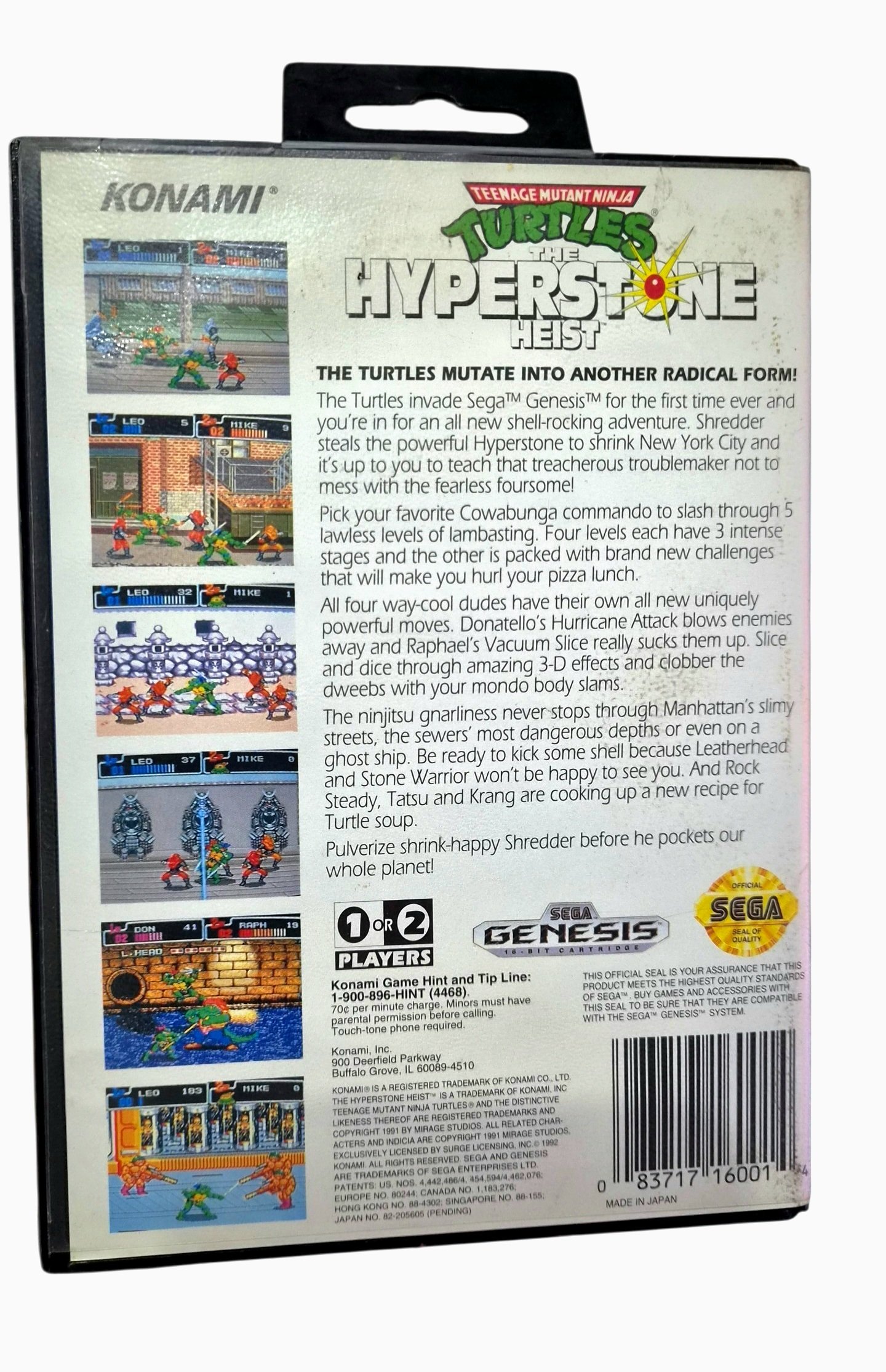 Teenage Mutant Turtles Hyperstone Heist/ Sega Genesis / Original Completo (CIB) - Imagen 6