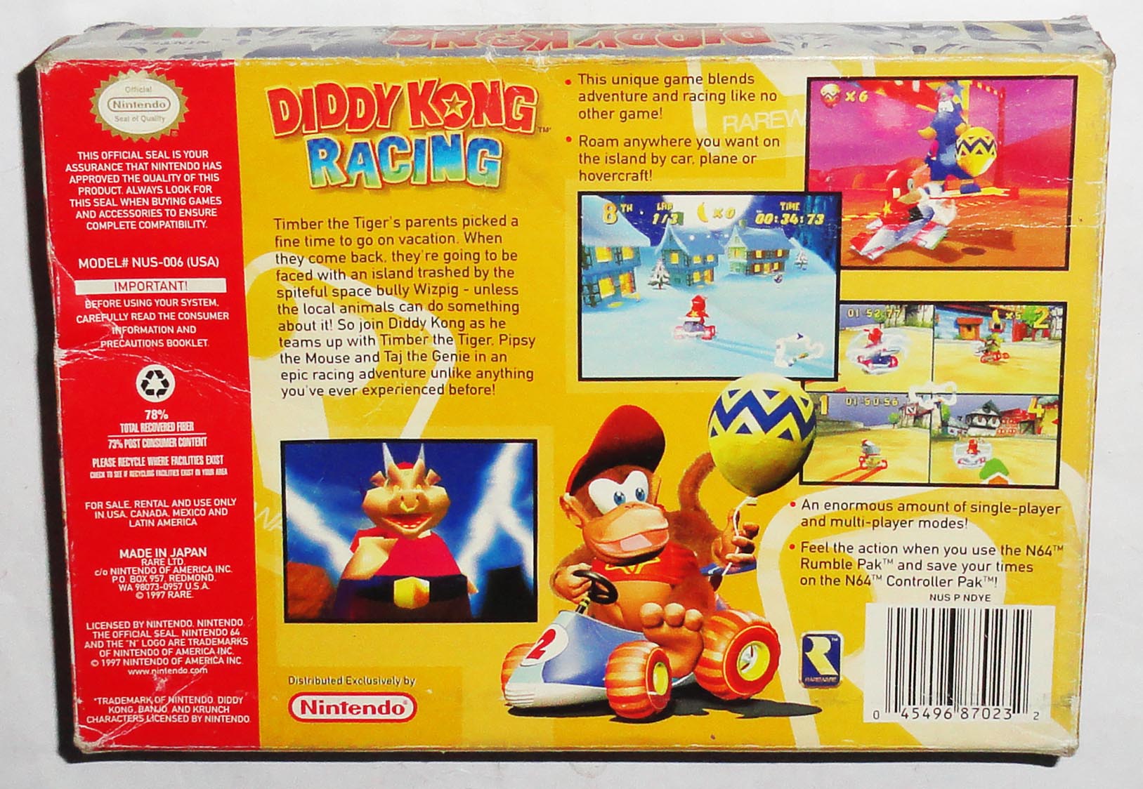 Diddy Kong Racing Nintendo 64 Completo En Caja - Imagen 9